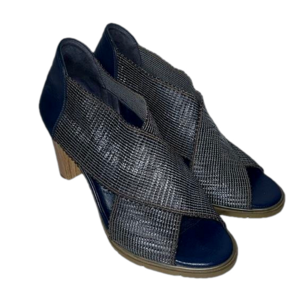 Hispanitas Blue Leather Elastic Sandals Size 8